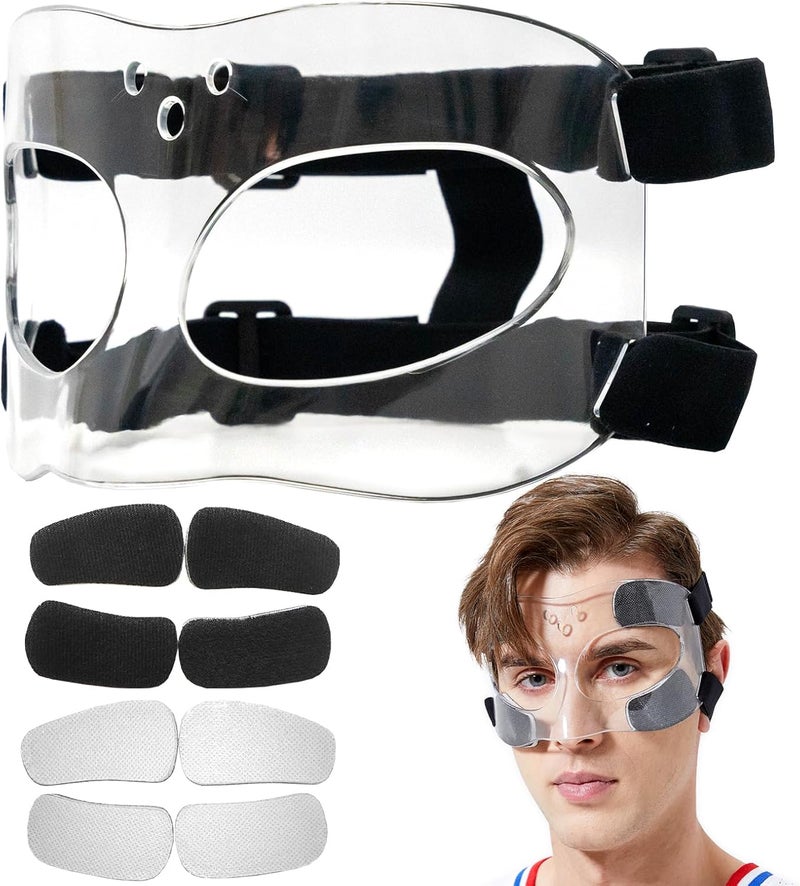 LENASETH Nose Guard for Broken Nose Baseball Softball Basketball Face Mask Adjustable Face Shield Masks with Padding Nose Guard Protects Nose and Eye from Injury for Men and Women - Image 1